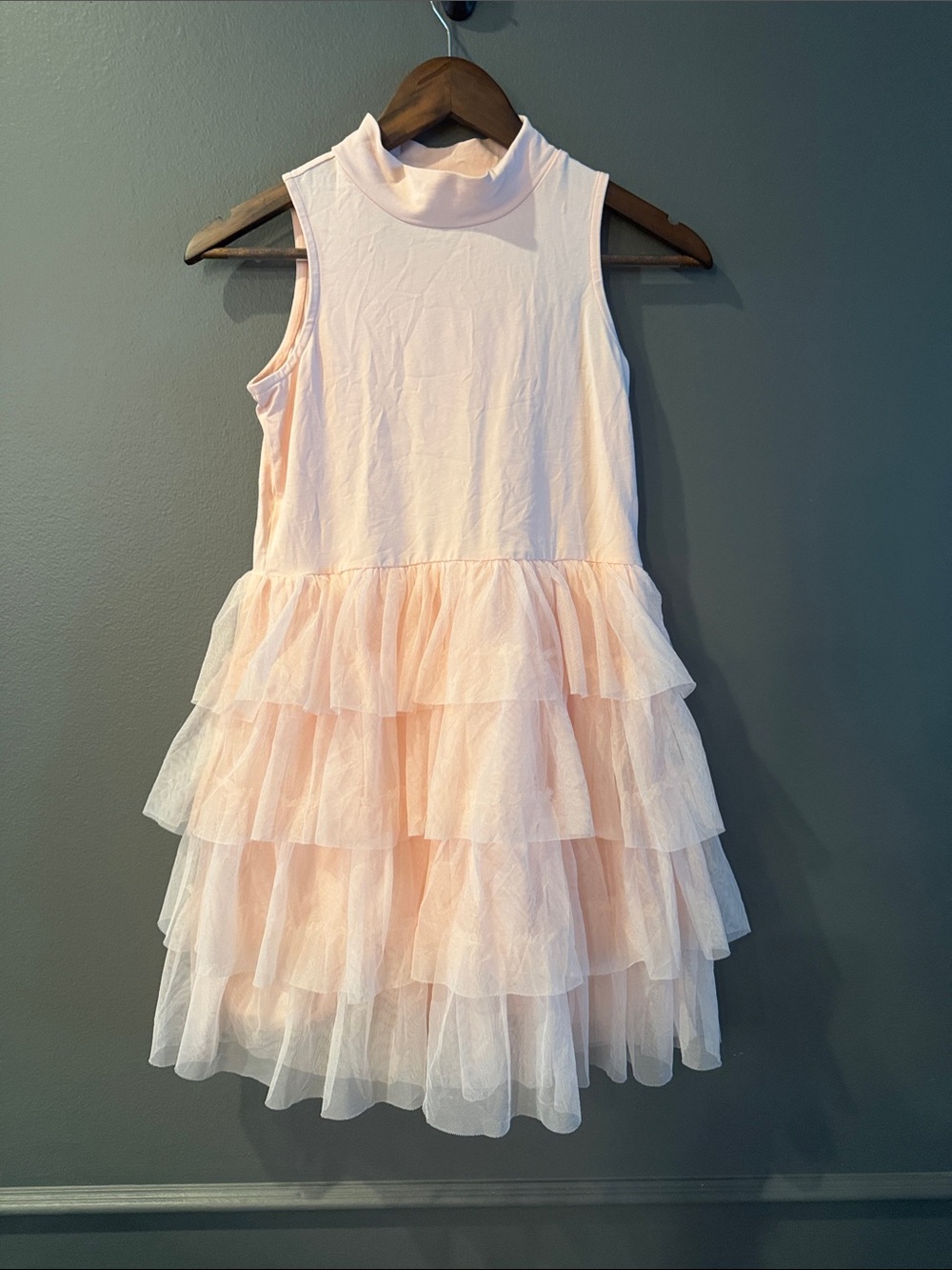 Crewcuts Girls' Pale Pink Tiered Tulle Dress - Sleeveless